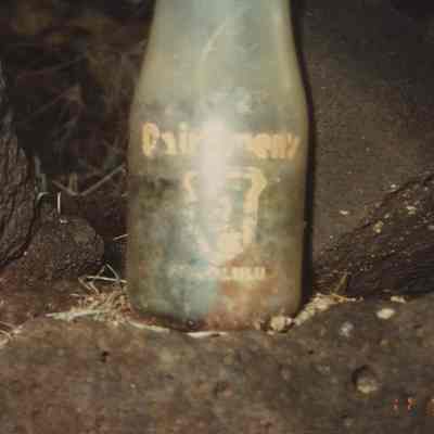 Old bottle on wall