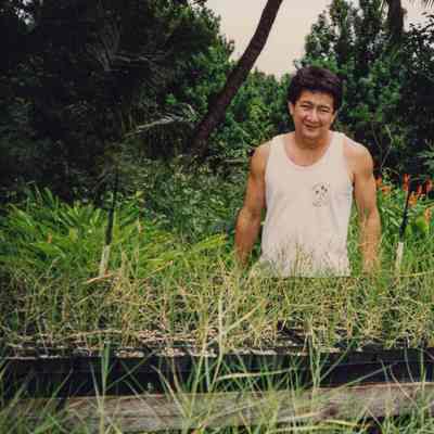 Paul Higashino with plants