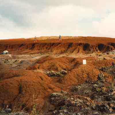 Hardpan landscape and sign