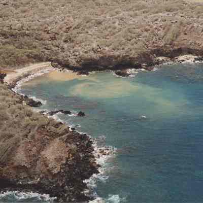 Aerial of Olohia with runoff