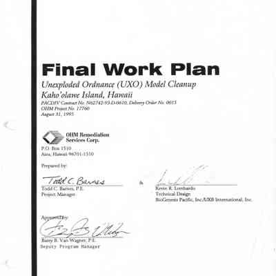 Final Work Plan
