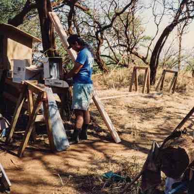 Man working on equipment