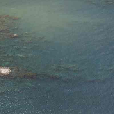 Closeup aerial view of a bay west of 'Oawapalua
