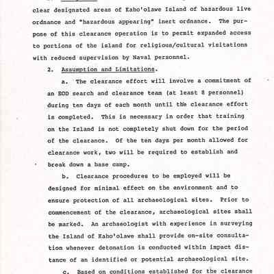 Clearance of Surface Ordnance from Designated Areas of Kaho'olawe