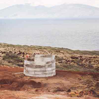 Two people in water catchment