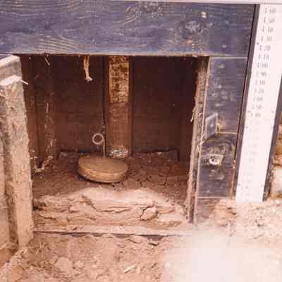 Closeup of the interior of a water gage station
