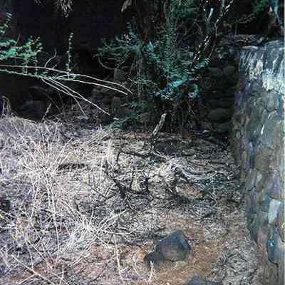 Corner of rock building at Kuheia Ranch
