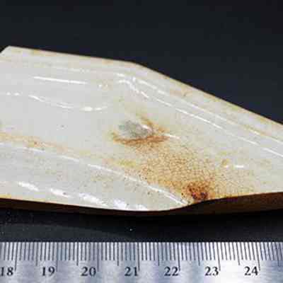 Piece of crockery plate with ruler: Origsize: 13.4 cm (l); Origformat: Artifact; Resolution: 200 dpi