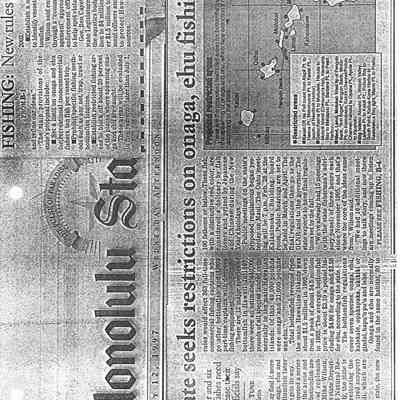 Copy of newspaper article from the Honolulu Star Bulletin
