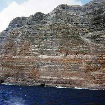 Sea cliffs along southern coast of Kaho'olawe