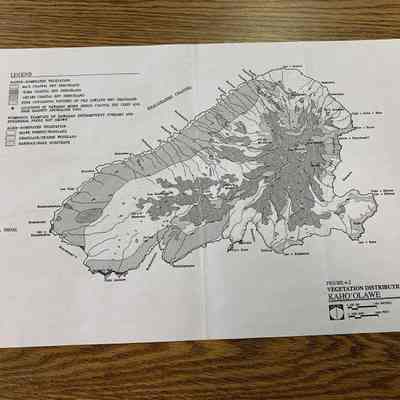 Map of vegetation distribution on Kaho'olawe: Origsize: 17" x 11"; Origformat: Document; Resolution: 72 dpi