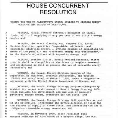 H.C.R. No. 82, House Concurrent Resolution