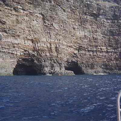 Seacaves along southern coast of Kaho'olawe from Hakilo
