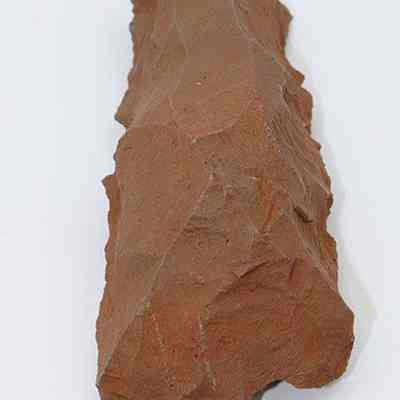 Lengthwise view of reversed subtriangular adze preform: Origsize: 10.25 cm (L) X 4 cm; Origformat: Artifact; Resolution: 200 dpi