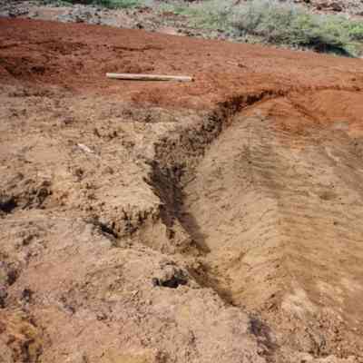 Two people in trench