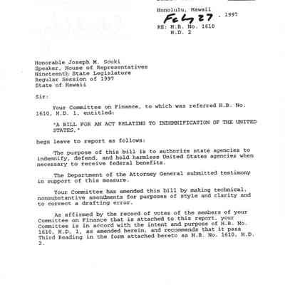 Standing Committee Report No. 702
