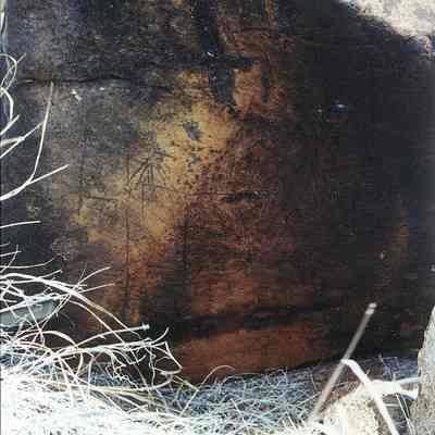 Petroglyphs on large rock