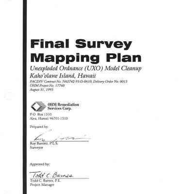 Final Survey Mapping Plan