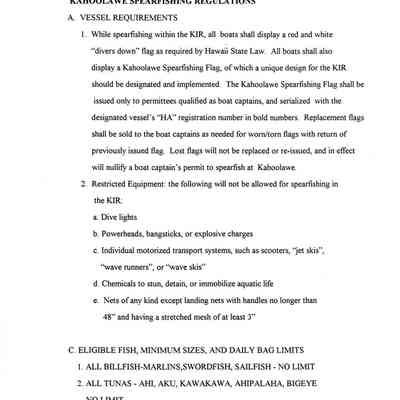 Kahoolawe Spearfishing Management Plan 2: Origsize: 8.5" x 11"; Origformat: Document; Resolution: 150 dpi