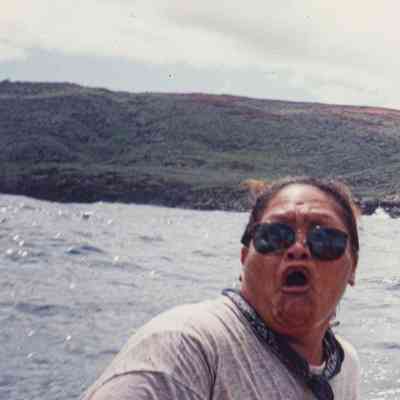 Person making a face on boat