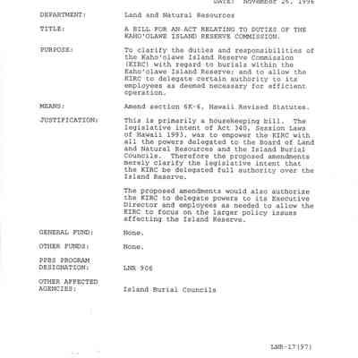 Justification sheet