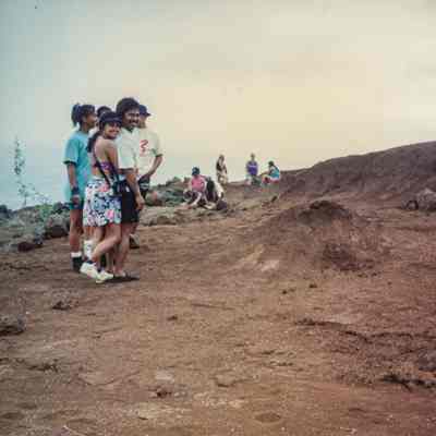 People exploring hardpan