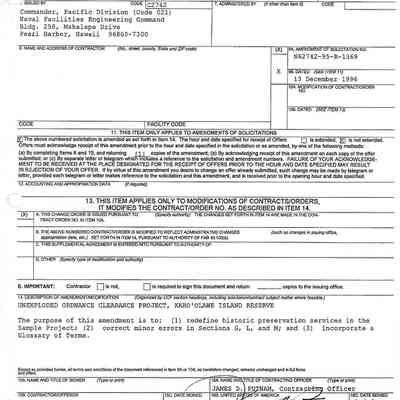 Amendments of Solicitations-UXO Clearance Project