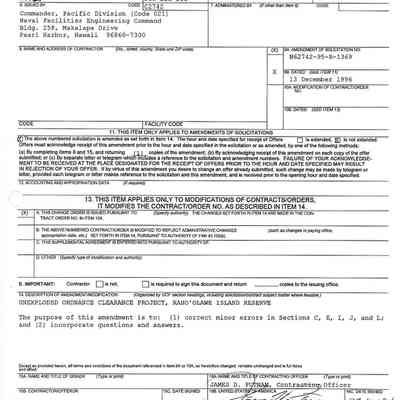 UXO Clearance Proj Amendment 2 pg 1: Origsize: 8.5" x 11"; Origformat: Document; Resolution: 150 dpi