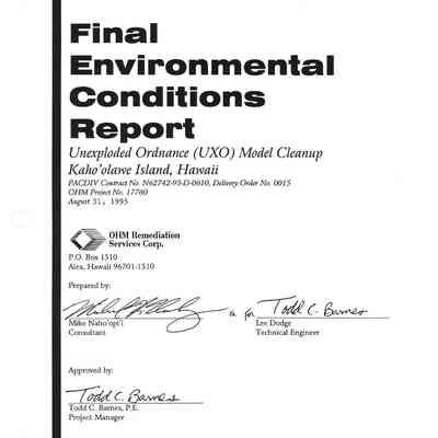 Environmental Conditions Report