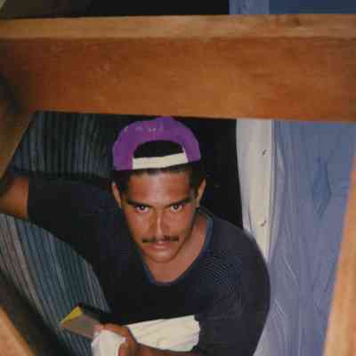 Man installing liner