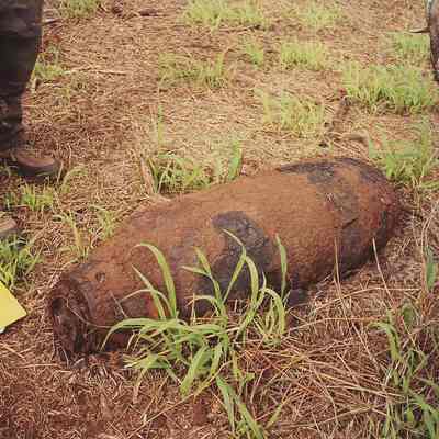 Unexploded ordnance on ground