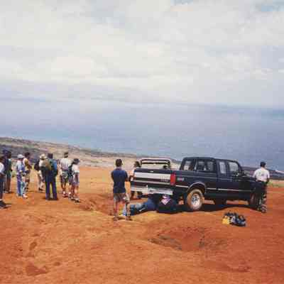 Group of people standing on hardpan