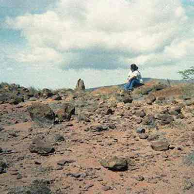 Hokulani Holt near archaeological site