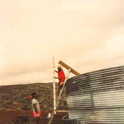 Men working on water catchment