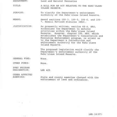 Justification Sheet