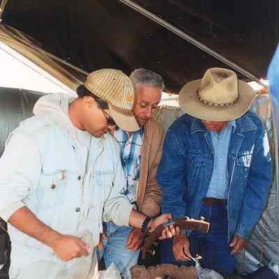 Cowhands identifying artifacts