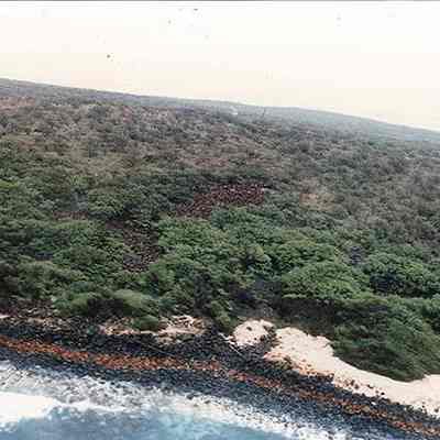 Aerial photo of sand dunes and beach in Honokanai'a: Origsize: 4" x 6"; Origformat: Print-Photographic; Resolution: 200 dpi