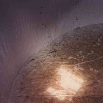 The bottom of lined water tank