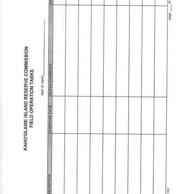 Field Operation Tasks Form