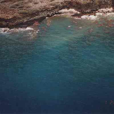 Aerial view of coral reefs and bays