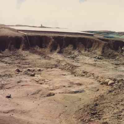 Structure with piping to dry streambed