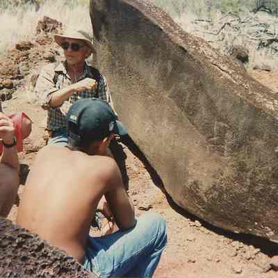 Teaching at petroglyph site