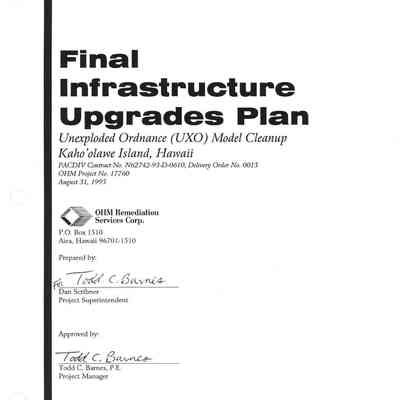 Final Infrastructure Upgrades Plan