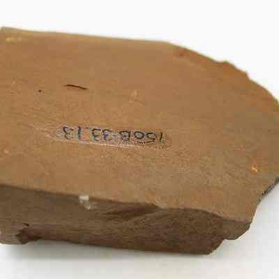 Basalt adze fragment with alternate id number visible: Original size: 6.84 cm (l); Original format: Artifact; Resolution: 200 dpi