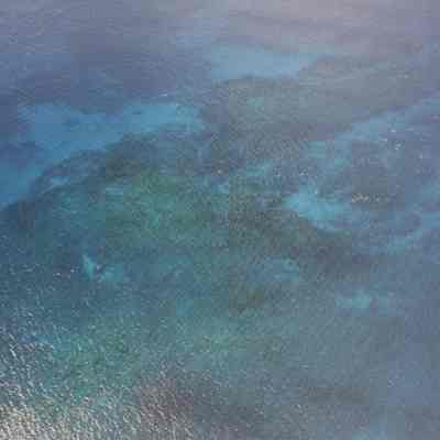 High aerial view of Kealaikahiki shoals