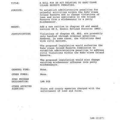 Justification sheet for HB 1748