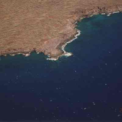 High aerial view of 'ili boundary between Kealaikahiki & Kunaka/Naalapa 'Ili