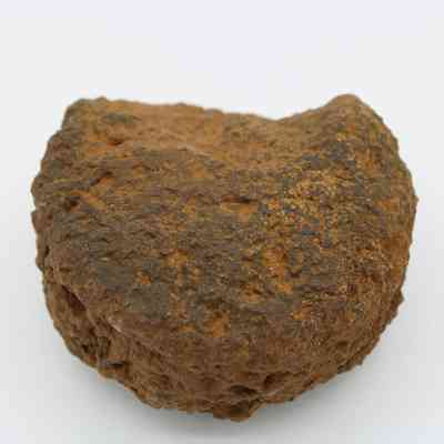 Partially intact 'ulu maika: The image shows a weathered, brown stone, used in 'ulu maika, a traditional Hawaiian rolling game played for accuracy and distance.