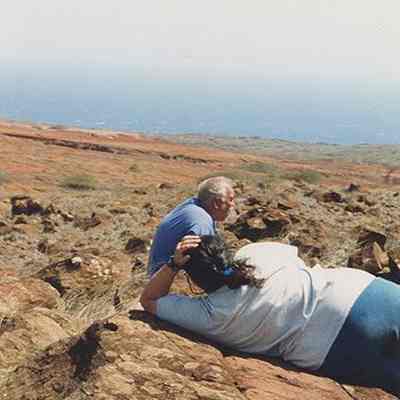 People on pohaku (rocks)