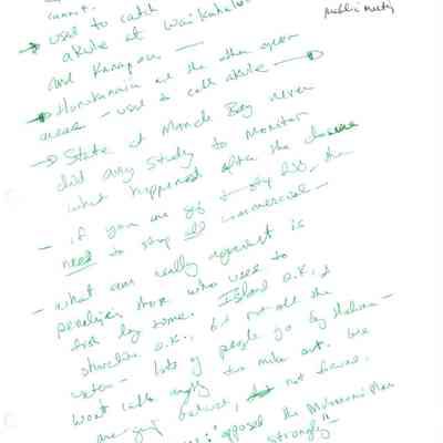MH's (Marc Hodge's?) notes on comments of Leo Ohai at the 11/26/96 Draft Kahoolawe Ocean Management Plan (KOMP) public meeting
